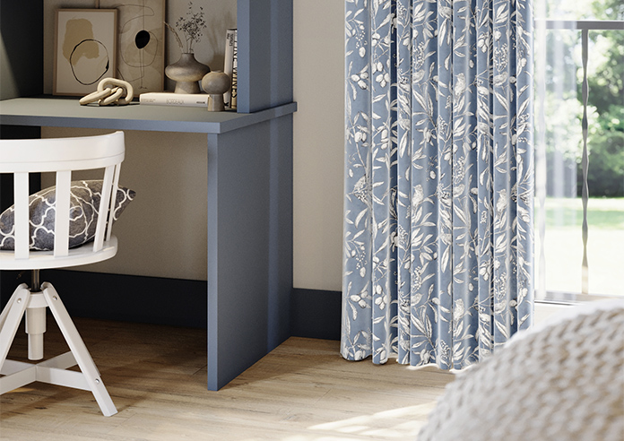 Aviary Velvet, Denim - Made to Measure Curtain - Image 5